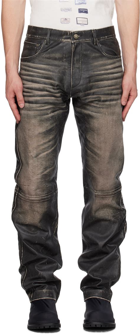 424 leather pants|More.